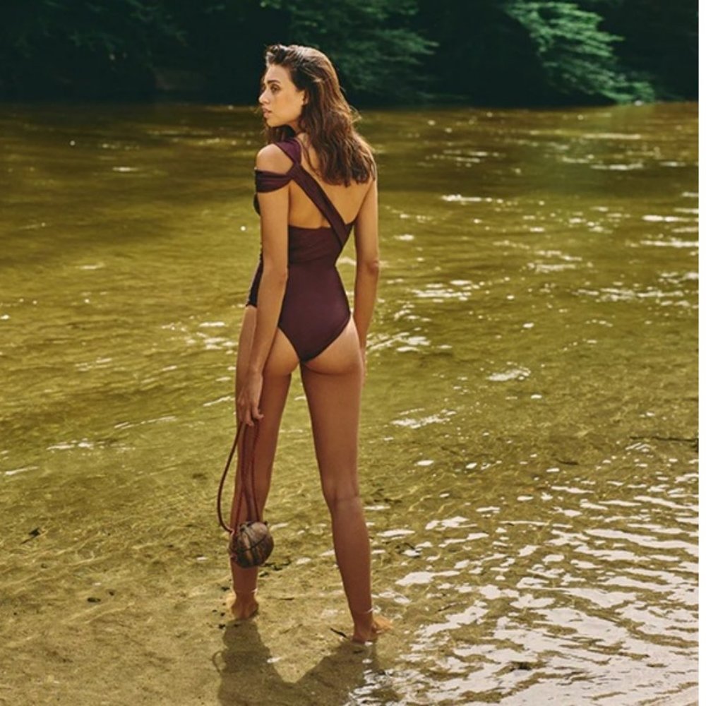 new BAOBAB shimmer one piece cutout swimsuit s m - Picture 2 of 4